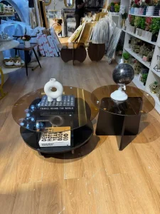 2in1 Glass Coffee Table (black)